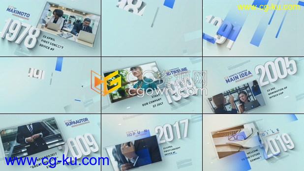 3D年份时间轴文字介绍企业发展事件记录公司重大突破医疗介绍研讨会视频-AE&PR模板的图片1
