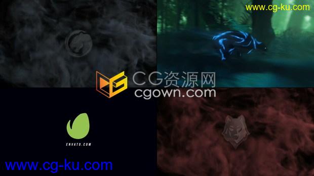 AE模板森林黑豹跑追划痕粒子光效LOGO标志视频动画片头的图片1