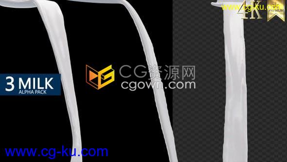 4K视频素材慢动作倒牛奶新鲜饮料液体元素流体动画免费下载的图片1