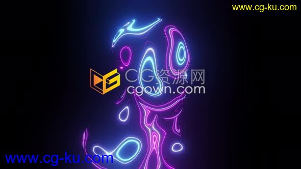 4K人工智能霓虹灯俯视图适用于视频投影俱乐部派对背景舞台vj循环AI技术展示的图片1