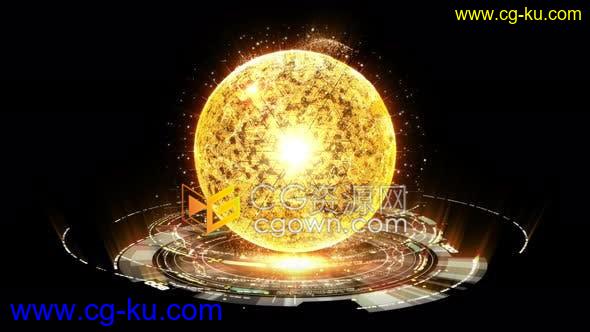 4K视频素材-数字全息图HUD核聚变能量模拟器遥测信息显示图形动画的图片1
