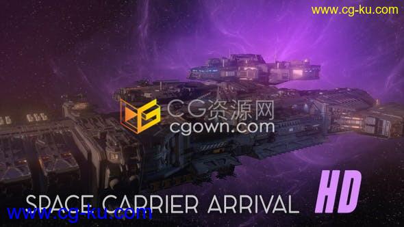 视频素材-太空船护卫舰在坠落太空死亡星球镜头动画视频素材的图片1