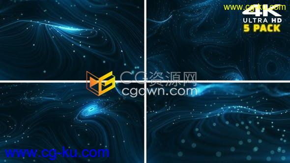4K视频素材-5种效果粒子光线动画抽象动态背景庆典舞台LED素材的图片1