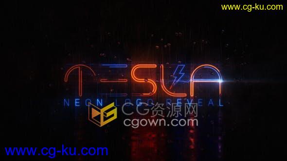 AE模板-制作电力闪烁光线霓虹灯LOGO动画效果视频片头的图片1