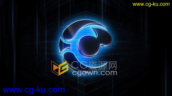 AE模板-制作黑色玻璃发光LOGO动画视频片头工程文件的图片1