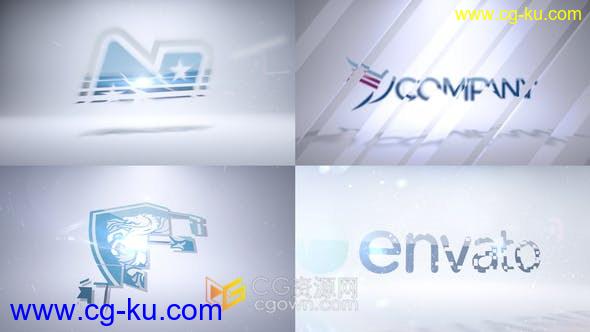8种不同效果明亮耀斑公司企业LOGO标志动画片头视频-AE模板的图片1