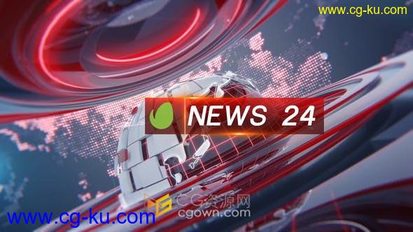 24新闻报道频道包装地球图形元素3D倒计时动画神婆片头字幕板-AE模板的图片1