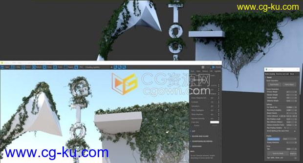 3ds Max插件-Gtools Ivy Generator 0.75 常春藤藤蔓生长动画制作的图片1