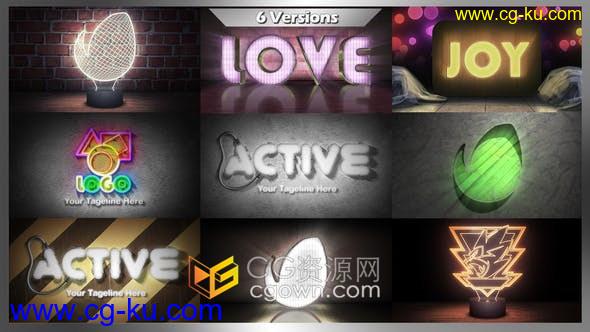 3D霓虹灯LOGO动画视频片头制作很多种LED效果-AE模板的图片1