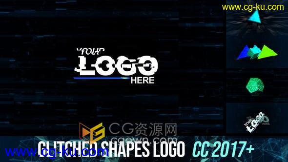 4K分辨率毛刺闪动3D形状元素RGB分割分形故障LOGO片头动画-AE模板的图片1