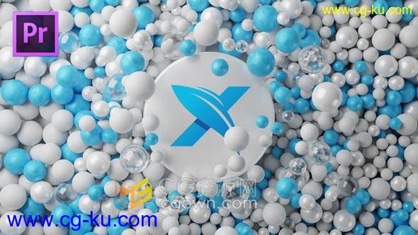 3D玻璃球动画场景展示LOGO片头视频效果可改颜色效果-PR模板的图片1