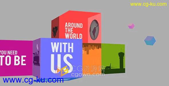 3D空间盒子折纸效果展示介绍服务广告视频片头-AE模板的图片1