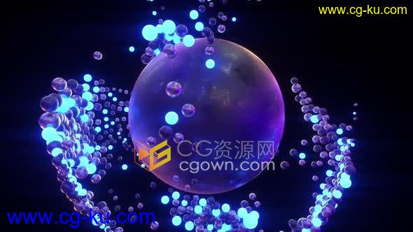 4K分辨率VJ素材-弹跳霓虹灯球舞台LED背景视频素材的图片1