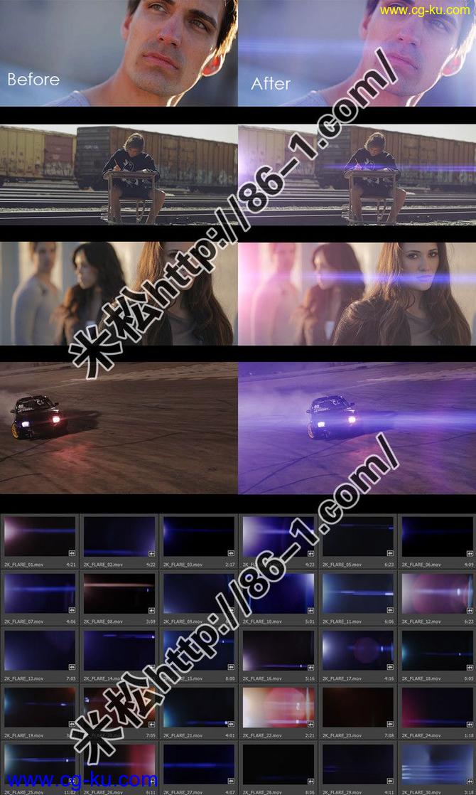 30组2K变形镜头失真炫光耀斑视频素材 Anamorphic Insta-Flares的图片2