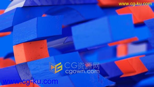 3D标志切片错位动画汇聚LOGO视频片头效果-AE模板的图片1