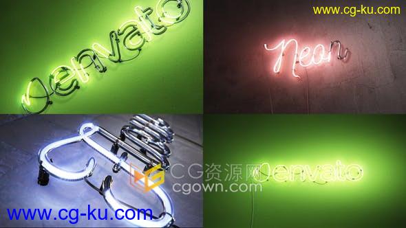 4K分辨率三维霓虹灯LED发光动画LOGO酒吧牌子效果E3D插件制作-AE模板的图片1