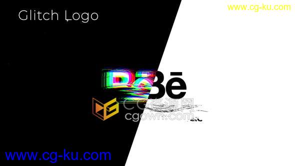 4k Wave Glitch Logo故障动画社交媒体抖音小视频片头制作-AE模板的图片1
