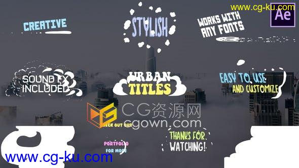 8种手绘烟雾图形元素飞溅动画+2种视频转场效果-AE模板的图片1