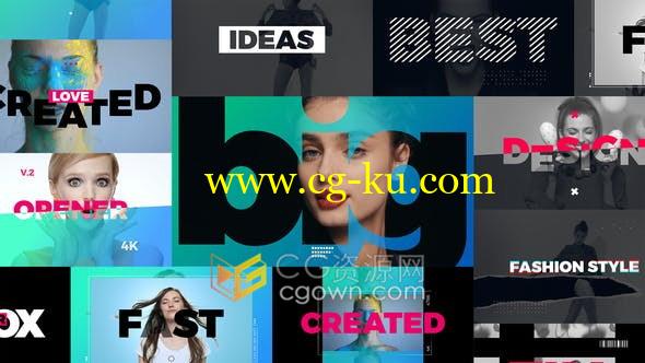 4K分辨率大文字标题遮罩创意图形时尚动感快速介绍现代视频片头-AE模板的图片1