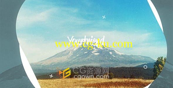 创意图形动画遮罩展示照片动画夏天旅游介绍乐观相册视频宣传-AE模板的图片1