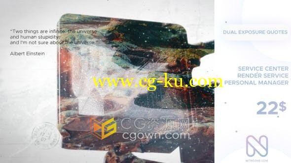 3D艺术双重曝光混合展示照片动画相册宣传片效果制作-AE模板的图片1
