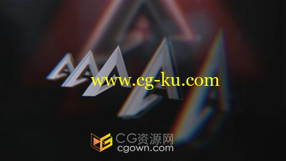 3D透视RGB分割数字失真LOGO故障标志视频片头动画-AE模板的图片1