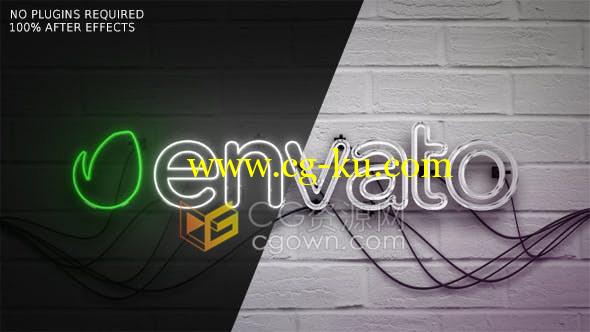 3D玻璃灯管霓虹灯LOGO点亮效果动画视频片头-AE模板的图片1
