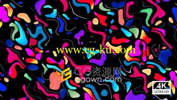 4K视频素材-抽象五彩时尚几何图案流体动画动态VJ背景素材的图片1