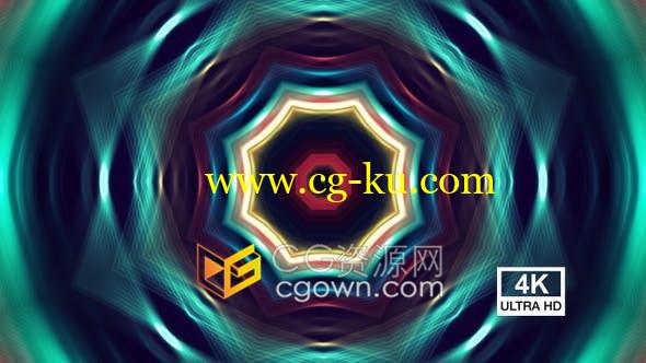 4K抽象彩色八角形光线灯棱镜射线艺术背景视频VJ素材的图片1