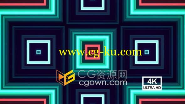 4K几何无缝图案霓虹灯立方体窗线VJ视频素材免费下载的图片1