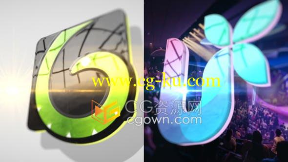 3D干净简洁带光泽感品牌标志LOGO片头-AE模板的图片1