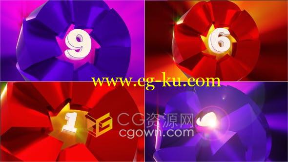 抽象3D数字倒数节日庆祝活动倒计时开场动画-AE模板的图片1