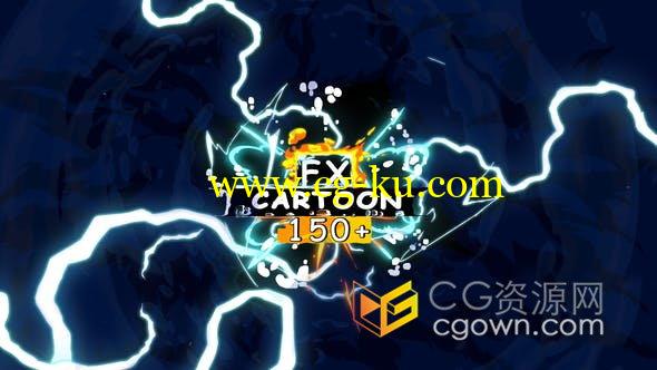150+带通道手绘逐帧2d卡通动画各种能量Fx火花笔刷油墨液体转场元素视频素材的图片1