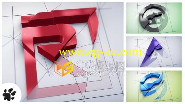 3D动感明亮挤压logo动画适合建筑施工企业工程主题标志片头-AE模板的图片1