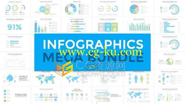 450多种信息图表大数据统计分析图形元素各种视频演示场景图标动画-AE模板的图片1
