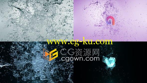 4K水花喷溅动画演绎标志LOGO片头-AE模板的图片1