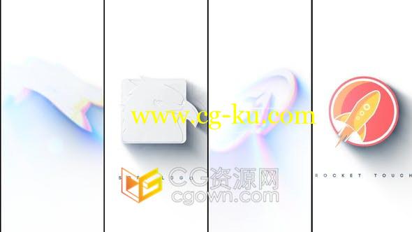3D柔软挤压线条光斑波纹rgb拆分色差效果标志LOGO动画-AE模板的图片1
