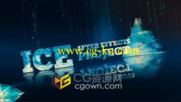 3D美丽粒子帘线堕落背景冬季圣诞元素冰雪模型冰块标题片头动画-AE模板的图片1