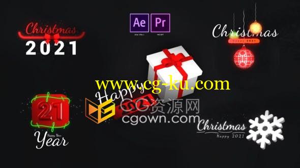 5个精致圣诞节元素2021年动画标题-AE/PR模板的图片1