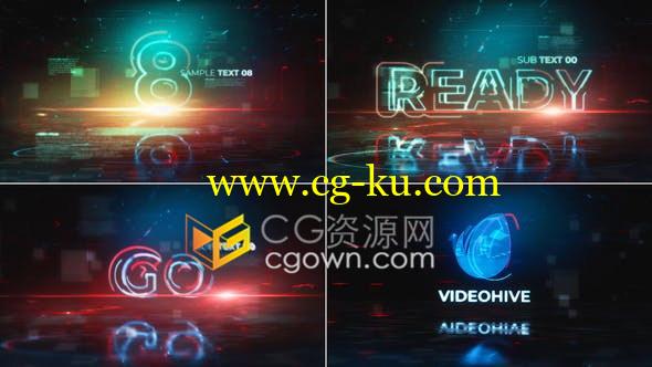 3D超酷倒数效果空间感抖动标志动画活动开场片头-AE模板的图片1