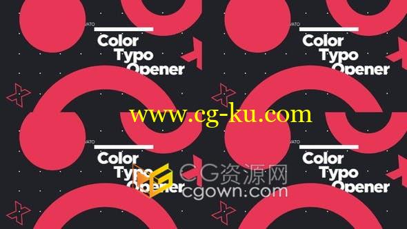 4K时尚彩色大字标题流体图形版式节奏快闪开场片头-AE模板的图片1