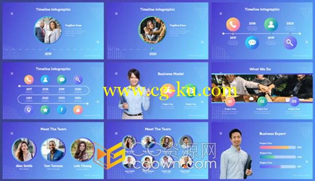 200+多彩通用公司企业信息图表图标元素场景动画免费下载-AE模板的图片1