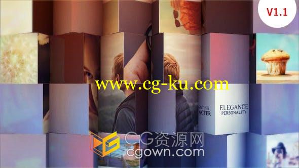 3D立体图像旋转展示照片墙视频动画多照片幻灯片相册动画-AE模板的图片1