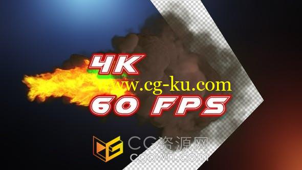 4种不同的燃烧火焰烟雾浓烟火标志LOGO片头视频素材的图片1