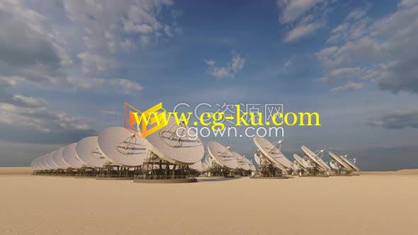 3D空间基地太空雷达探测动画卫星数据传输情报介绍背景视频素材的图片1