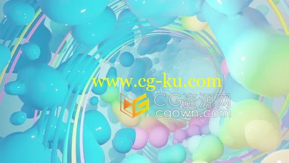 4K径向圆抽象全息几何图形多彩艺术背景视频素材免费下载的图片1