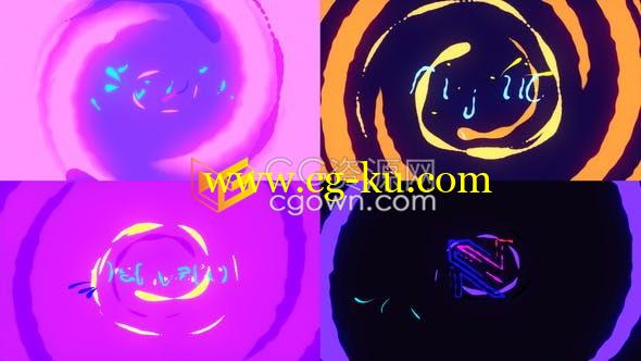 活力多彩卡通发光液态动画效果Flash FX元素游戏流媒体频道LOGO动画-AE模板的图片1