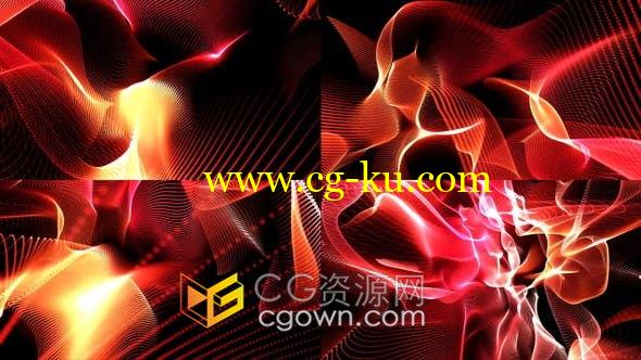 4组抽象波浪网格粒子背景循环动画视频素材VJ包的图片1