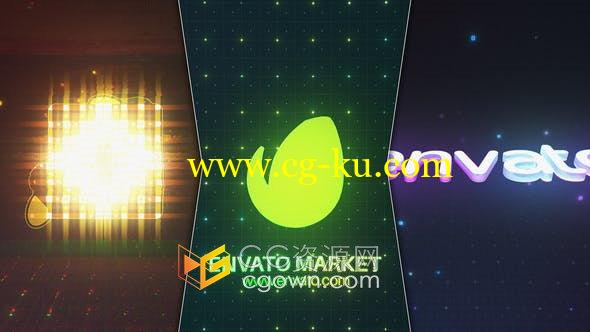 网格故障数字失真电子产品高科技3D标志LOGO动画片头视频-AE模板的图片1