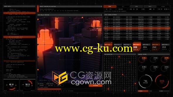 HUD高科技界面UI游戏5组全屏用户界面20种元素20个标注标题10组个人资料动画-AE模板的图片1